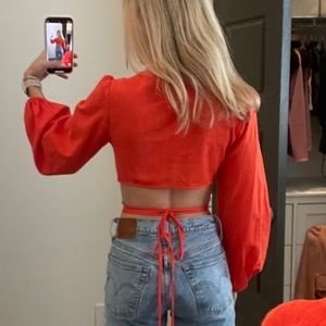 Red Criss Cross Top
